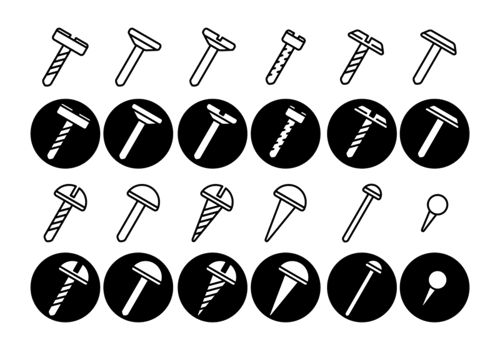 Screws  Nuts  Nail Vector Icon