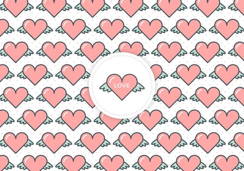 Free Flying Hearts Love Vector Background