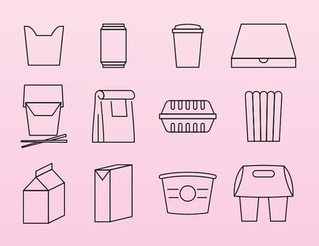 Food Pack Icons vector