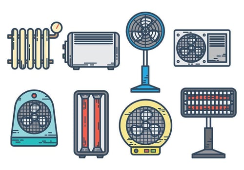 Free heater icons vector