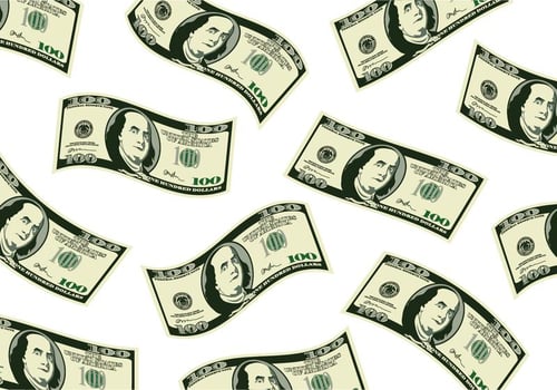 Scattered 100 Dollars vector