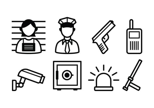 Free Police And Crime Icon Set vector