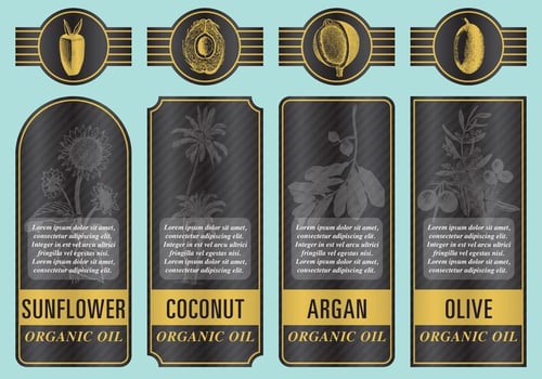 Organic Oil Labels vector