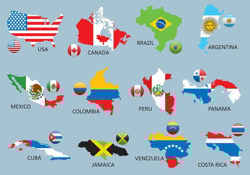 Americas Maps vector
