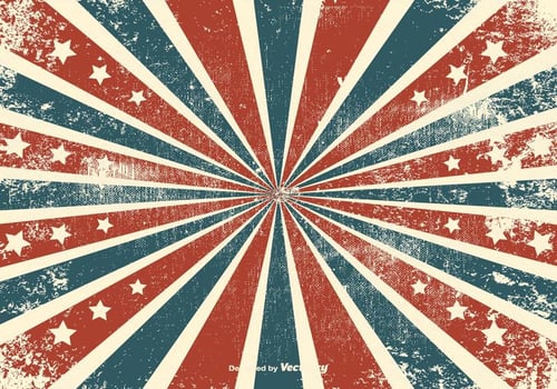 Grunge Sunburst Background With Stars vector