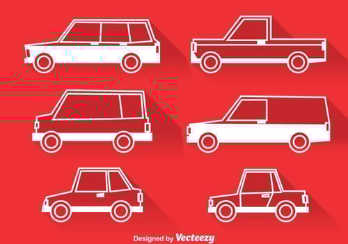 Classic Cars White Icons vector