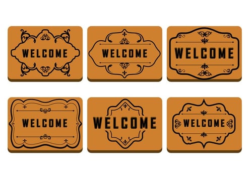 Brown Welcome Mat vector