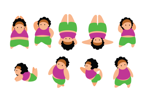 Plus Size Girls Cartoon vector
