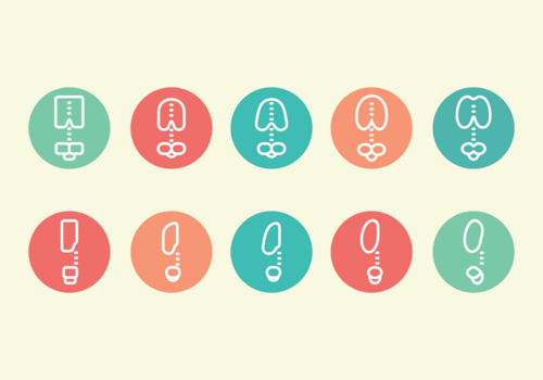 Ribcage Pictogram Icons vector