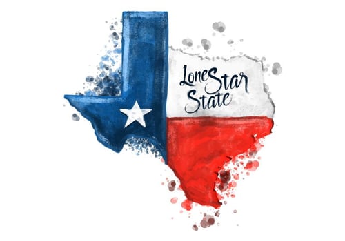 Texas Map Watercolor Vector