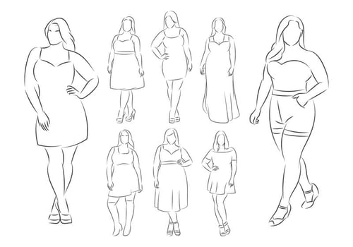 Plus Size Female Model vector