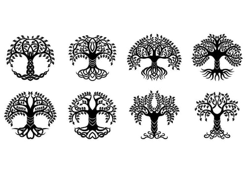 Set Of Celtic Tree Vector