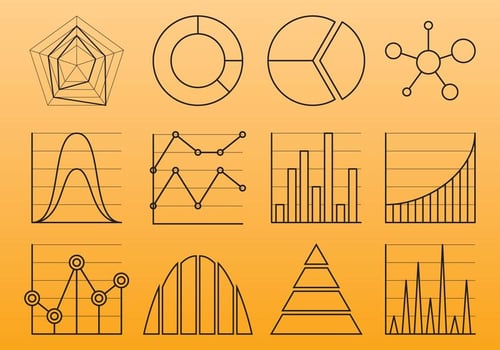 Chart Line Icons vector