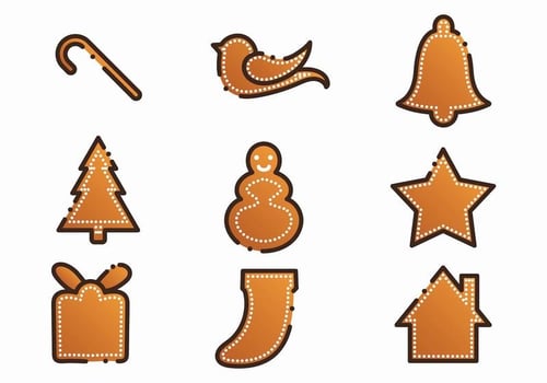 Free Xmas Gingerbread Lebkuchen Set vector