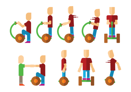 Playing segway Vector 