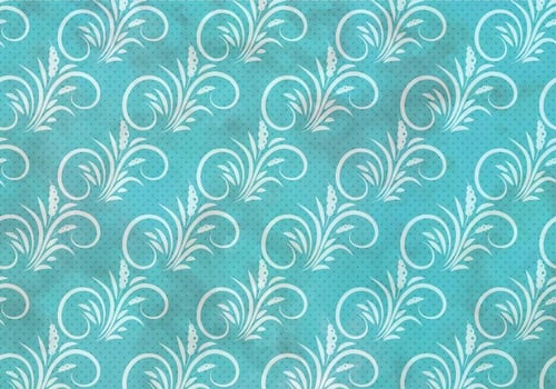 Blue Vector Western Flourish Seamless Pattern