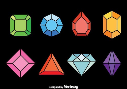 Colorful Gems Vector Set