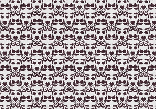 Dark Floral Vector Western Flourish Pattern
