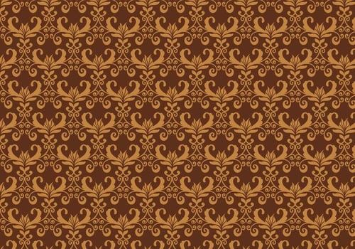 Brown Vector Western Flourish Pattern