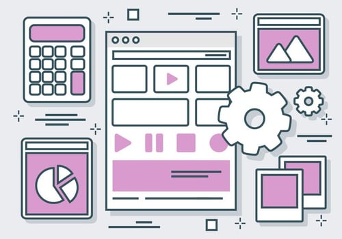 Free Lilac Website Elements Vector Background	