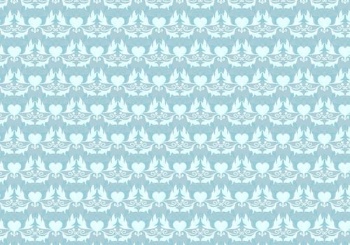 Sky Blue Vector Western Flourish Pattern