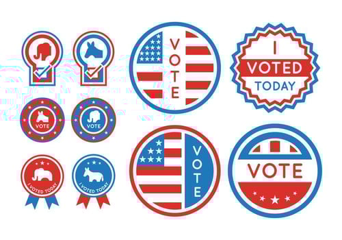 Voting and Presidential Election Element Set vector