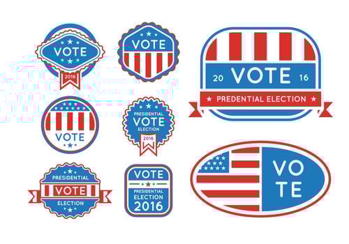 USA presidential elections 2016 buttons vector