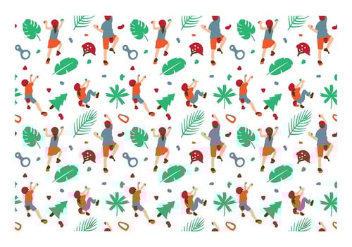 Climbing Wall Kids Pattern vector