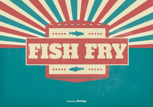 Fish Fry Retro Illustration vector