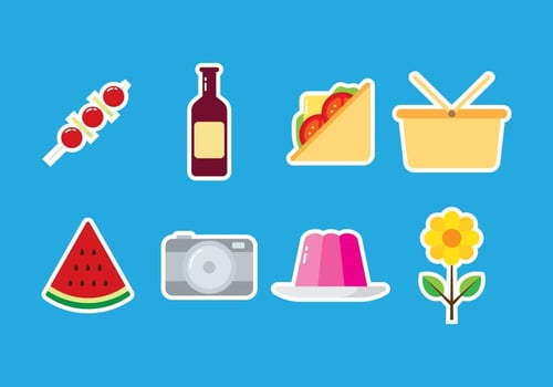 Picnic Sticker Icon vector
