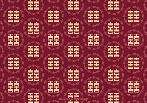 Free Double Happiness Seamless Pattern vector