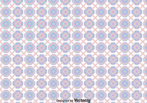Pink And Blue Talavera Tiles Seamless Background vector