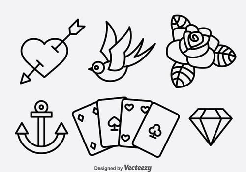 Old School Tattoo Collection Vector