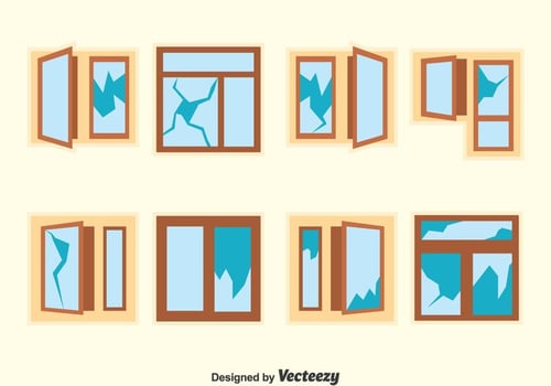 Broken Window Vector Set