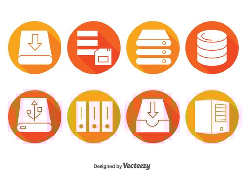 Server Rack Circle Icons vector