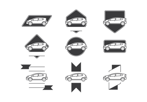 Prius Badge Set vector