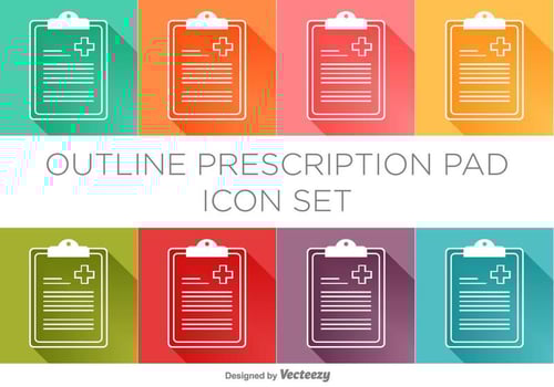 Vector Prescription Pad Icon Set