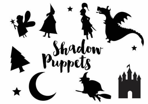 Shadow Puppet Silhouette Icon Set vector
