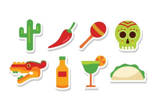Free Flat Mexico Icons vector