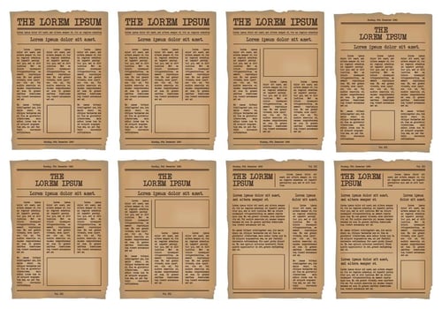 Old Newspaper Template vector set