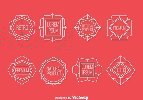 Retro Label Vector Set