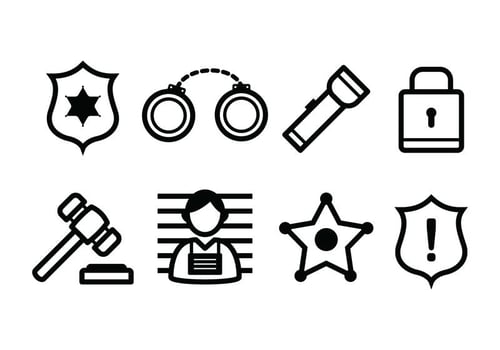 Police And Crime Icons vector