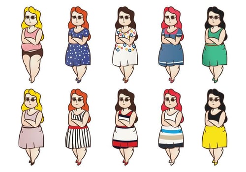 Free Plus Size Woman Vector