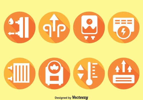 Heater Cirle Icons vector