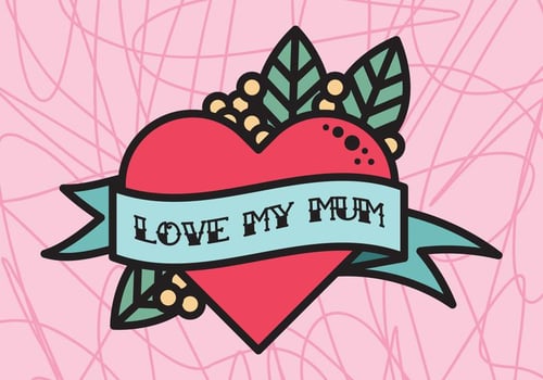 Love My Mum Tattoo vector
