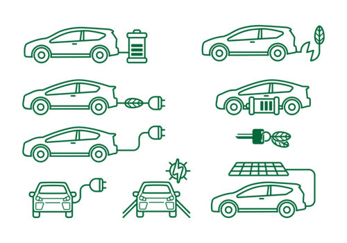 Prius Car Icons vector