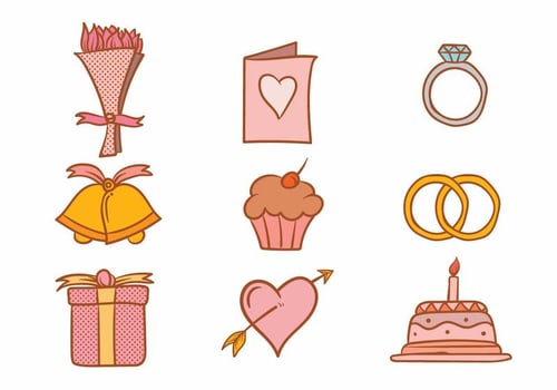 Casamento Icon Set vector
