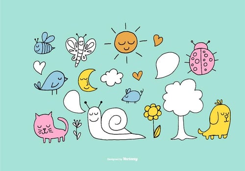 Cute Forest Element Vectors