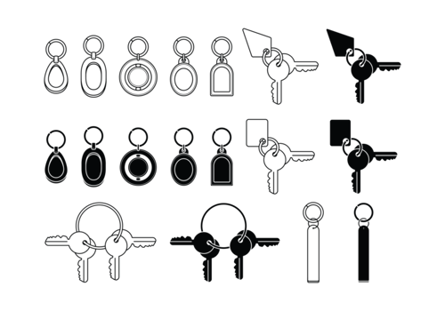 Key Chains Icons vector