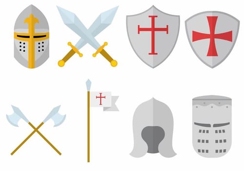 Templar Knight Set vector
